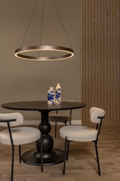 Lucide LIANE - Pendant light - Ø 80 cm - LED Dim. - CCT - 2x36W 2700K/4000K - Suitable for double-height spaces and high ceiling - Rust Brown - Vibes